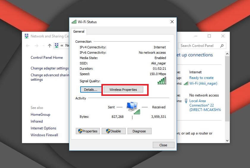 find network password on windows 10