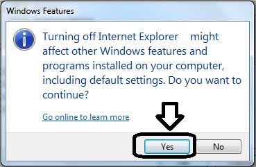 Uninstall Internet Explorer Final Click