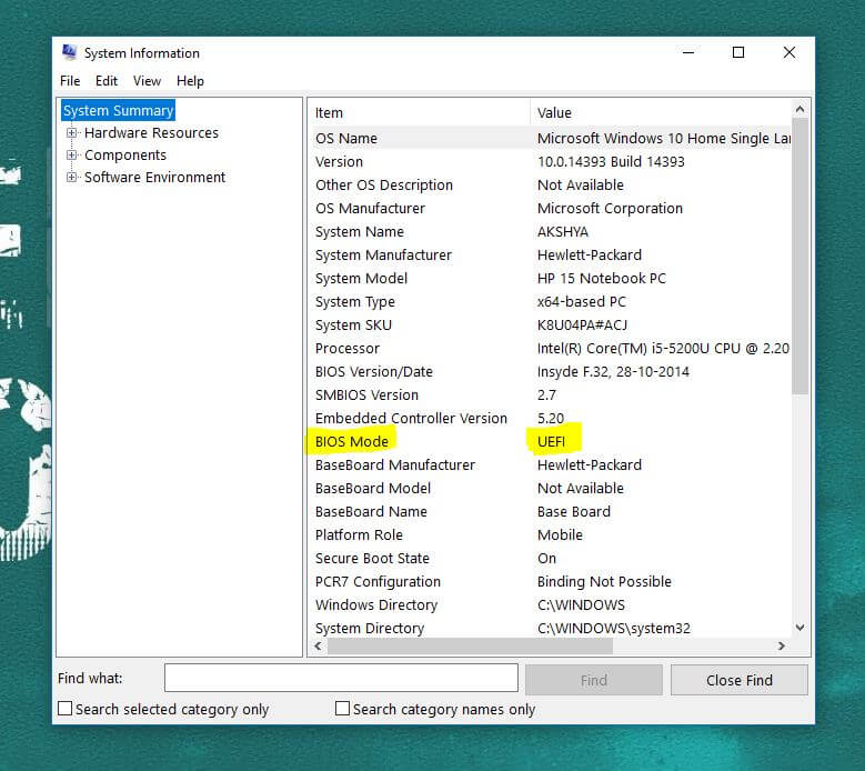 BIOS Mode UEFI - dual boot windows 10 and Ubuntu