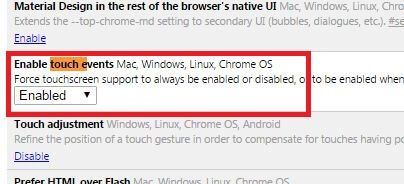 Enable Touch Events - Make Chrome Faster