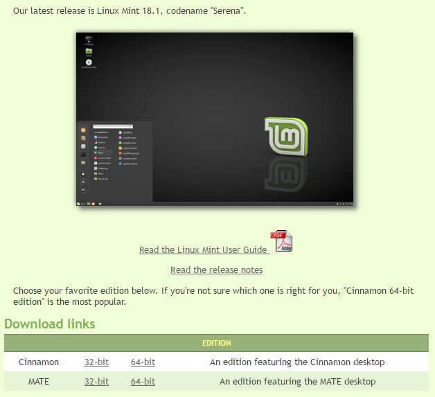 Linux Mint Download - Dual boot Linux Mint and Windows 10