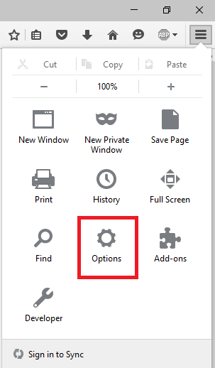 firefox option