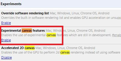  make chrome faster enable canvas