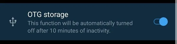 Enable OTG Storage Option from Android to Enable OTG Support