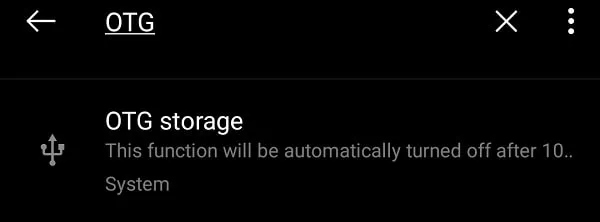Search for OTG Storage in Android Settings App