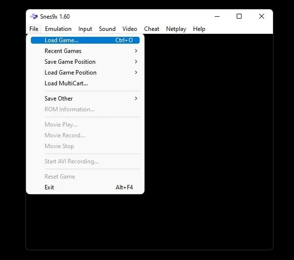 Load SNES Game Rom File