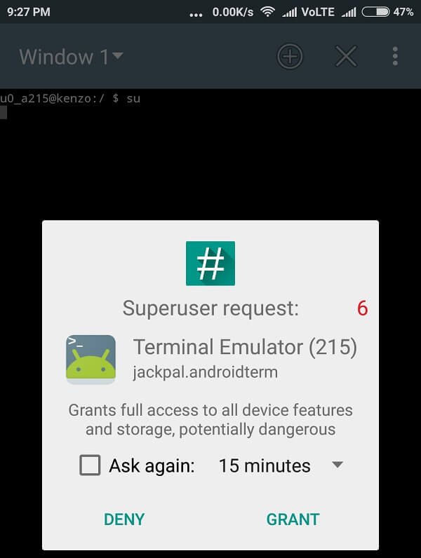 change mac address android Terminal Emulator 3