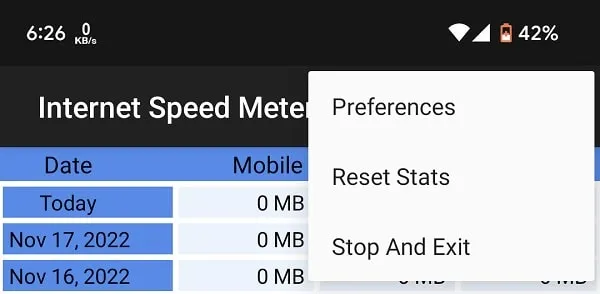 Install Internet Speed Meter Lite App Preferences