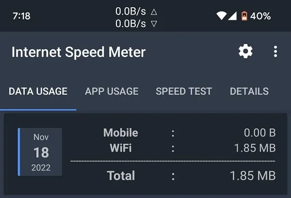 Open Network Speed Settings