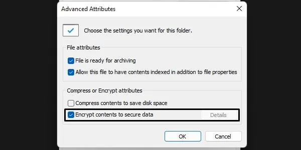 Encrypt a File and Folder in Windows 11 to secure data