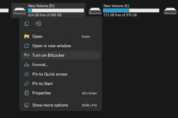 Turn on BitLocker Windows 11