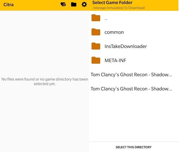 Select this directory - Citra Emulator