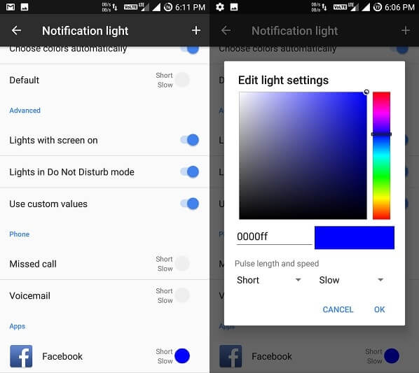 Add App and set custom color - customize LED notification colors