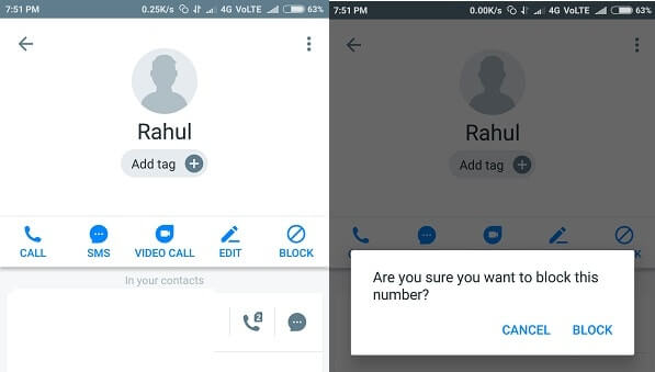 Block text messages - Block contact using truecaller