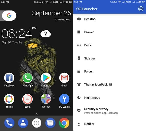 OO Launcher - Best Android Oreo Launcher Apps