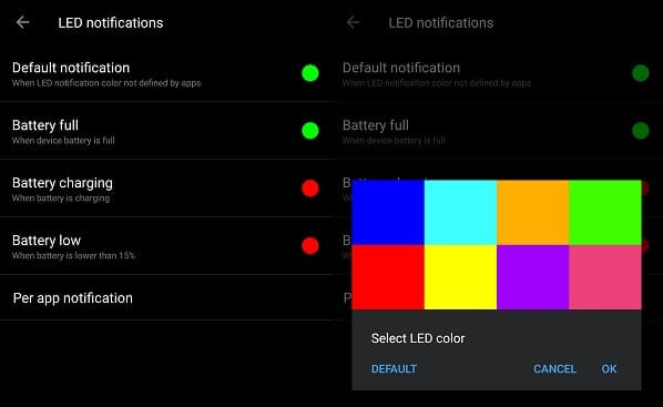 Customize LED notification - OnePlus 5 Hidden Features and Tricks