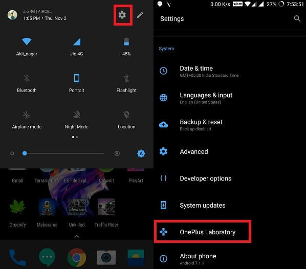Enable OnePlus Laboratory - OnePlus 5 Hidden Features and Tricks