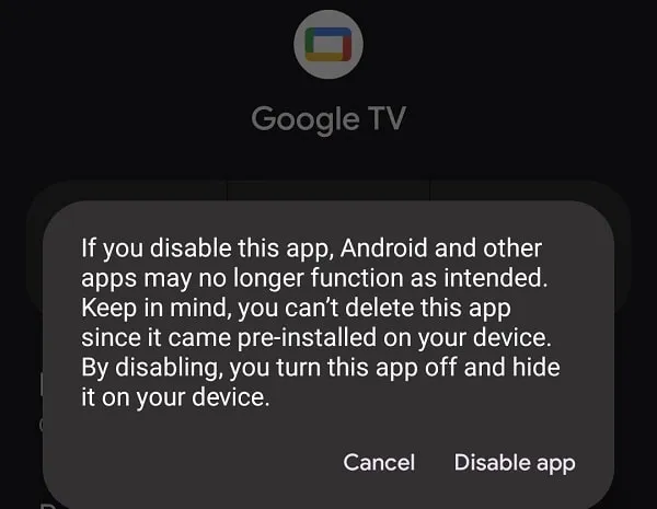 Give Disable App Permission