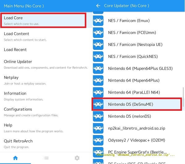 Load Core - DS Emulator Android