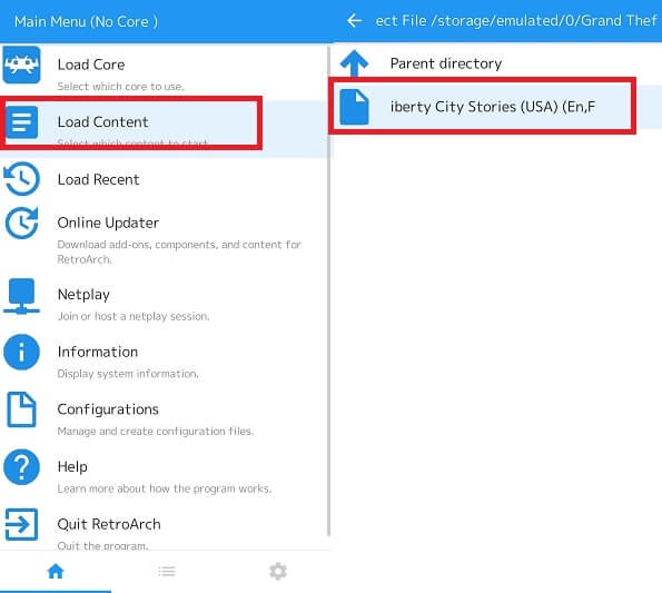 RetroArch - Load Content