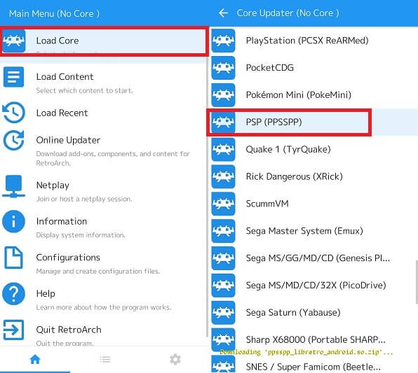RetroArch - Load Core