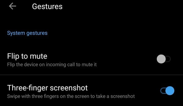 Three Finger Screenshot - OnePlus 5 Hidden Features and Tricks