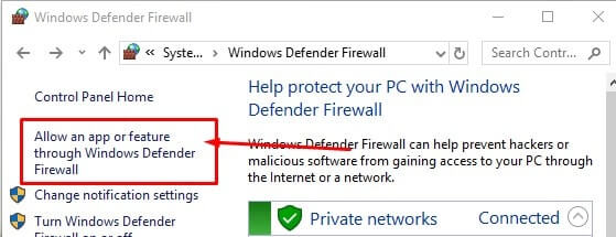 Allow an App through Firewall