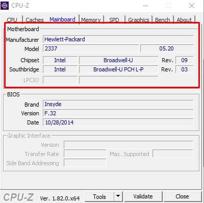 CPU-Z Motherboard Manufacturer