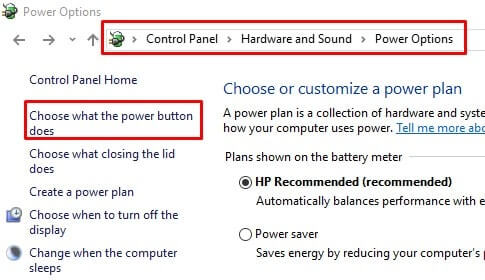 Choose what the power button does