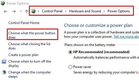 Choose what the power button does