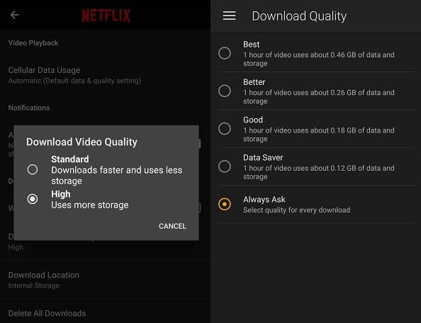 Netflix vs. Amazon Prime Video Download Quality