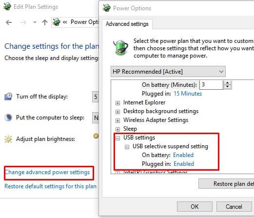 USB Selective suspend setting