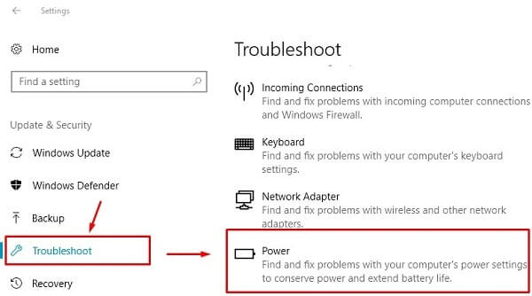 Windows Power Troubleshooter