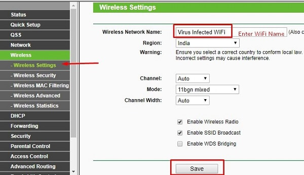 Change Wireless Network Name