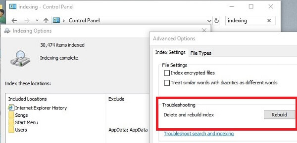 Delete and Rebuild Index