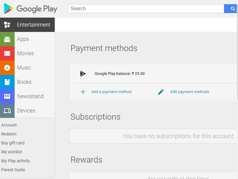 google play credit to google pay