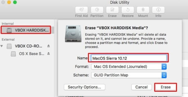 Erase VBOX