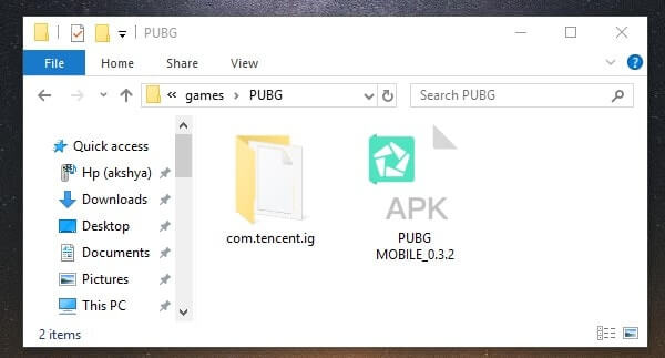 Move PUBG folder Desktop
