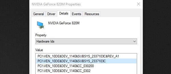 NVIDIA Hardware Ids