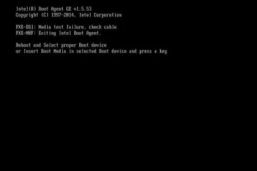 PXE-e61 Media test failure check cable
