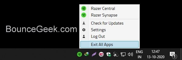 Razer Synapse 3 - Exit All Apps