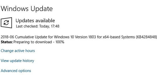 Windows Updates Available