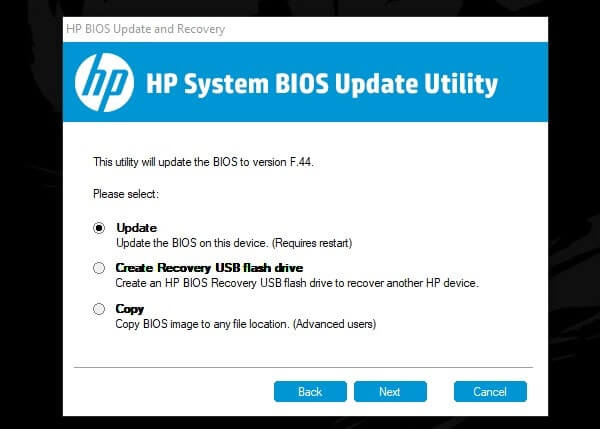 hp system update