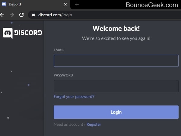 discord login chrome