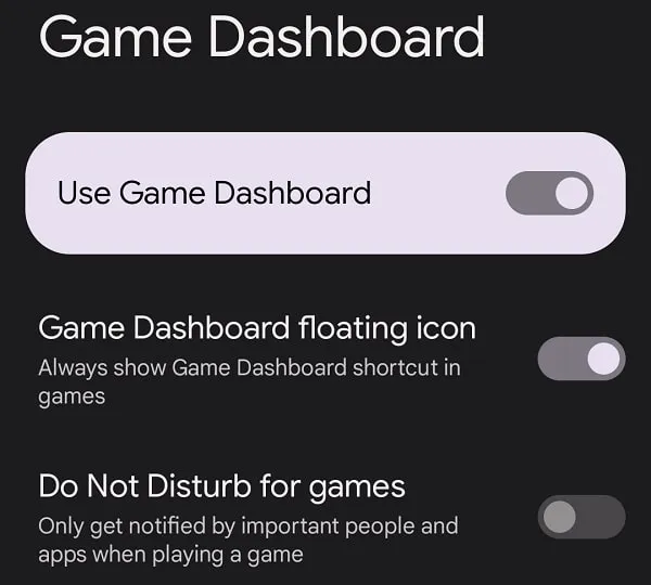 Enable Game Dashboard on Android 13