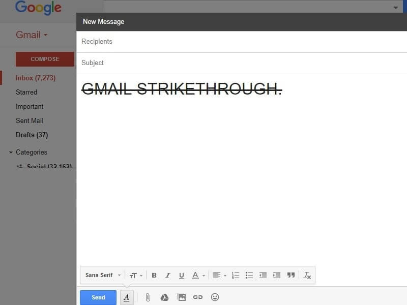Gmail Strikethrough