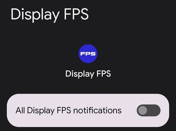 Keep All Display FPS Notifications option disabled