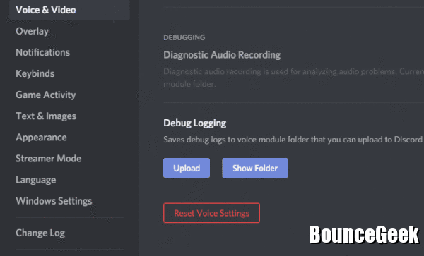 Reset Discord Voice Settings