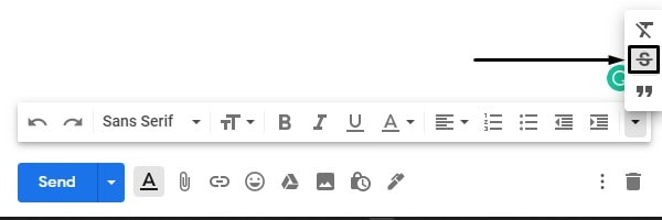 Strikethrough text in Gmail