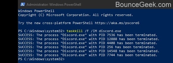 Terminate Discord Processes using Command